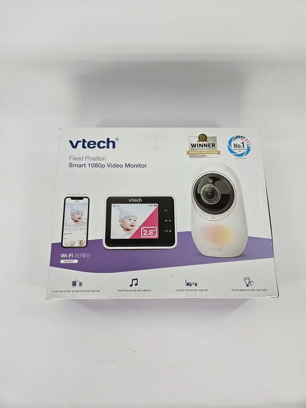 VTech RM2851 Smart WiFi 1080p Baby Monitor 2.8in Screen Camera Open Box